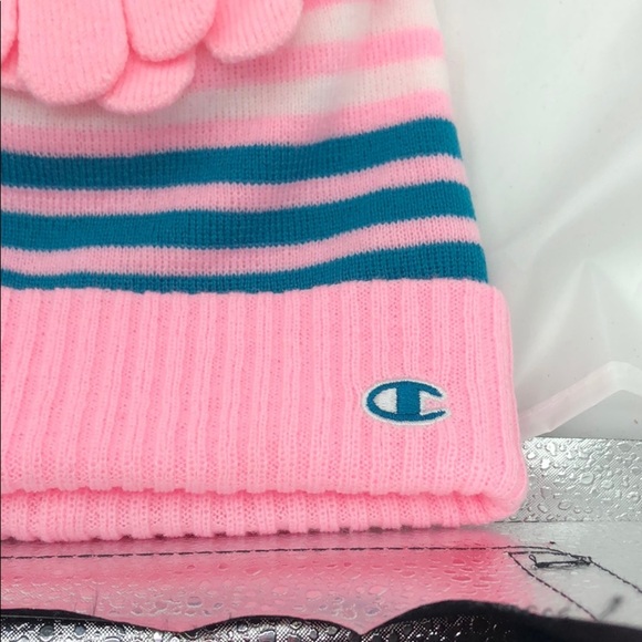 Champion Striped Beanie and Glove Set - One Size - Picture 4 of 4